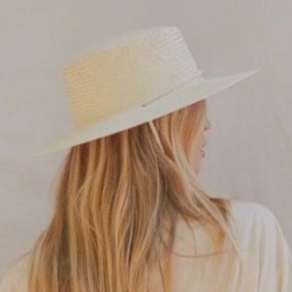 Lack Of Color Accessories - Lack of Color Wanderer Straw Boater Hat with Adjustable Drawstring, Size S